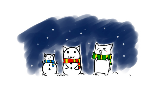 Cats Snowman, winter, snow, the season, JPG