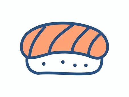 アイコン【寿司_サーモン】 アイコン,寿司,サーモン,食べ物,料理,素材,デザイン,サンプル,シンボル,マークのイラスト素材