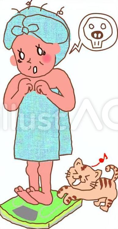 おばさん2 おばさん,女性,ダイエットのイラスト素材