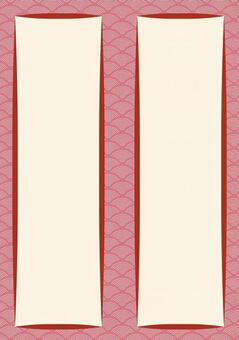 和風　フレーム 和風,和柄,昔,模様,掛け軸,フレーム,枠,横並び,巻物,短冊のイラスト素材