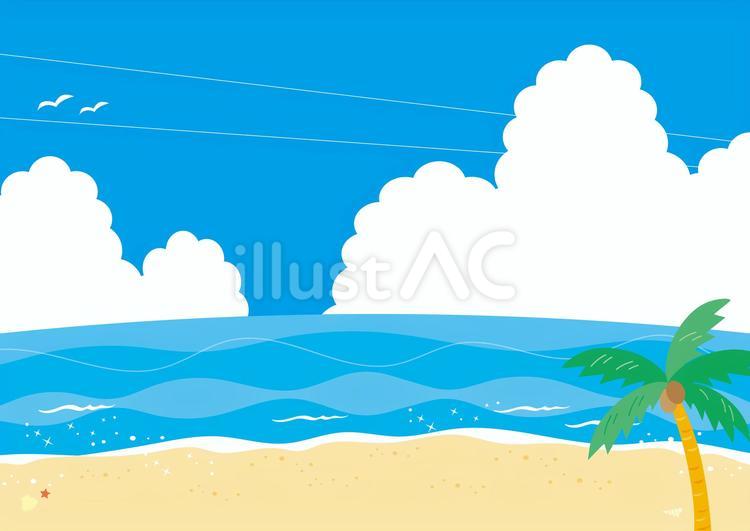 海の背景　横 夏,海,砂浜のイラスト素材
