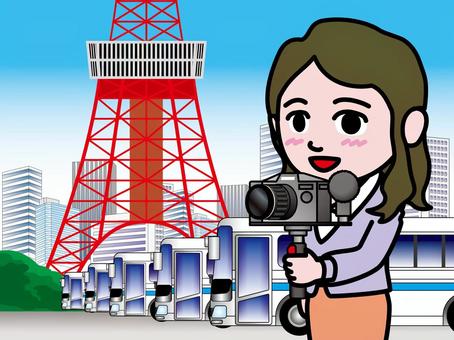 Illustration, a trip, female, camera, 