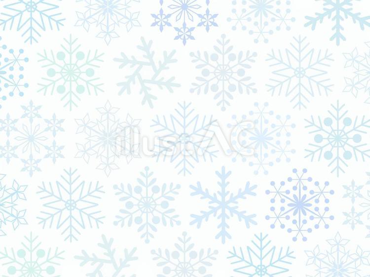 雪の青や水色の背景　たくさんの形の結晶 雪,背景,結晶のイラスト素材