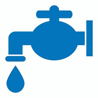 蛇口のアイコン 青 蛇口のアイコン 青 蛇口,水道,水滴,手洗い場,キッチン,洗面所,水,生活,暮らし,サインのイラスト素材