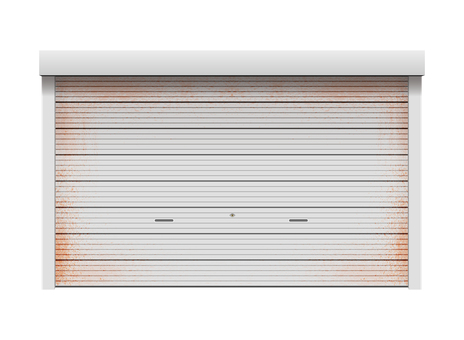 シャッター・駐車場・搬入口イラスト/ 錆 シャッター,車庫,錆,ガレージ,入り口,建物,自動車,工場,倉庫,ビルのイラスト素材