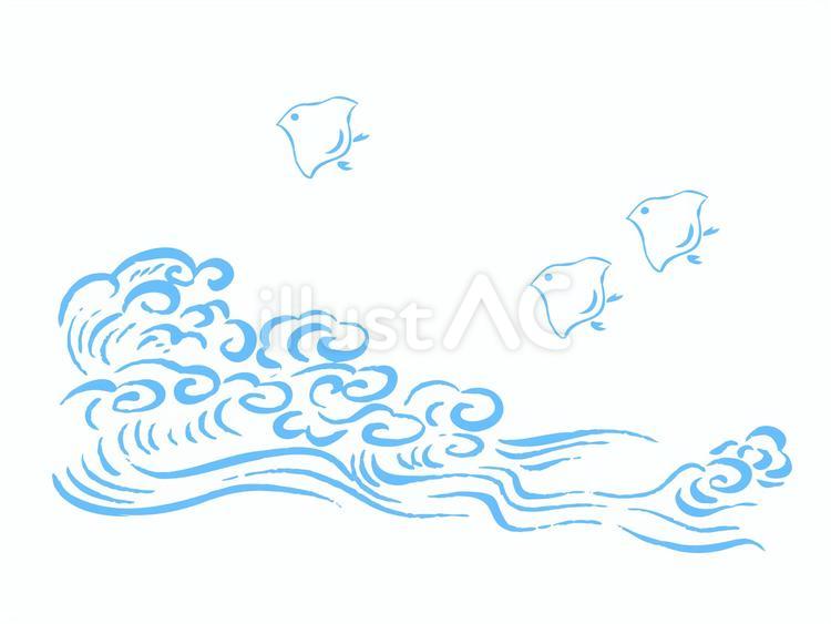 和風背景・夏のシンプルな波の壁紙 和風背景,和風素材,波のイラスト素材