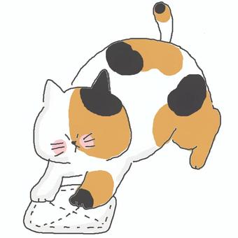 掃除する三毛猫ちゃん 掃除する三毛猫ちゃん かわいい,掃除,綺麗,雑巾,雑巾掛け,磨く,ねこ,三毛猫,どうぶつ,いきもののイラスト素材