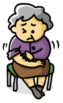 高齢者皮膚乾燥 人物,高齢者,皮膚,乾燥,乾燥肌のイラスト素材