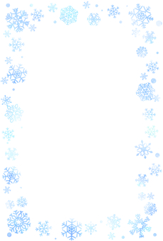 雪の結晶のフレーム　冬の模様飾り囲み枠縦 雪の結晶,フレーム,枠,冬,雪,飾り枠,キラキラ,囲み,装飾,飾り罫のイラスト素材