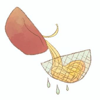 ざるにあけられたパスタ パスタ,鍋,ざる,湯切り,調理,水彩,鉛筆のイラスト素材