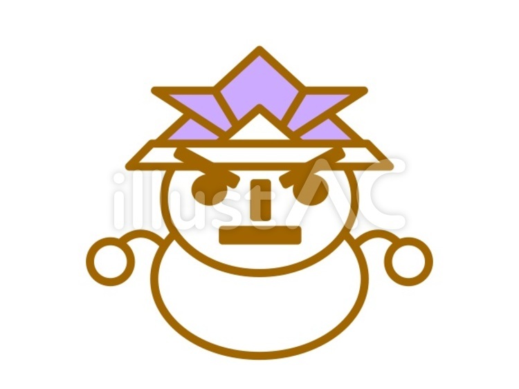 冬将軍　紫 冬将軍,雪だるま,冬のイラスト素材