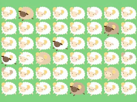 ひつじの群れ ひつじ,羊,ヒツジ,未,未年,年賀状,2027,2027年,干支,十二支のイラスト素材