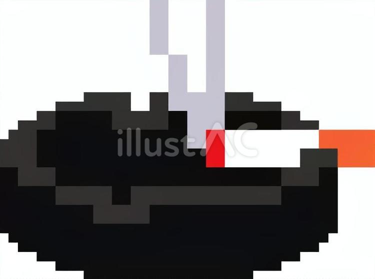 ドット絵の黒の灰皿です。 ドット絵,灰皿,シンプルのイラスト素材