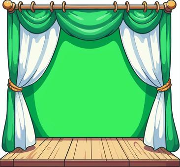 グリーンバックのステージのイラスト グリーンバックのステージのイラスト グリーンバック,ステージ,舞台のイラスト素材