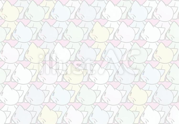 何かを眺めるねこの群れ（ピンク・薄） 猫,ネコ,キャラクターのイラスト素材