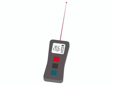 レーザー距離計（立体） レーザー,距離,測定,計測,測量,機器,計器,光,スケール,赤色のイラスト素材
