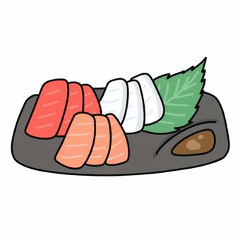 お刺身 お刺身,新鮮,鮮魚,美味しい,トロ,サーモン,マグロ,イカ,漁師,おつまみのイラスト素材