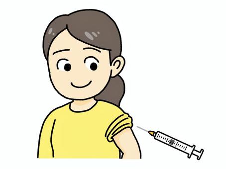 予防接種受ける女性 予防接種受ける女性 予防接種,ワクチン,ワクチン接種,医療,女性のイラスト素材