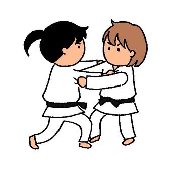 柔道 柔道 柔道,部活,女の子のイラスト素材