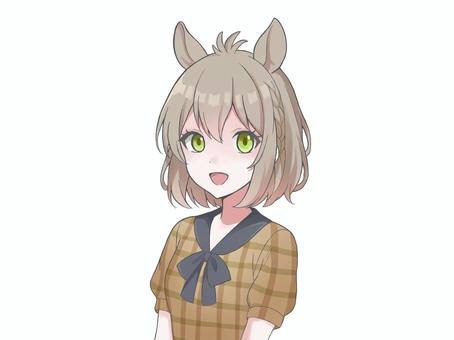 馬の擬人化 馬の擬人化 キャラクター,女の子,可愛い,人物,少女,女性,アイコン,フリーアイコン,美人,イラストのイラスト素材