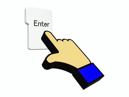 Enterキーを押す enterキー,エンターキー,確定,決定,指,押下,パソコン,キーボード,ボタン,操作のイラスト素材