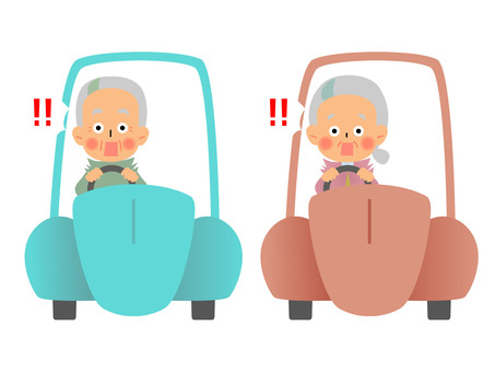 Elderly driving, , JPG, PNG and AI