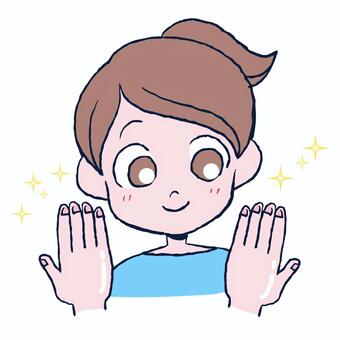 手がきれいな女性　イラスト 手描き,手,手の甲,肌,ハンドケア,ネイルケア,手入れ,管理,綺麗,清潔のイラスト素材