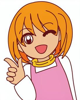 指さしして説明する新妻 指さしして説明する新妻 解説,説明,指さしのイラスト素材