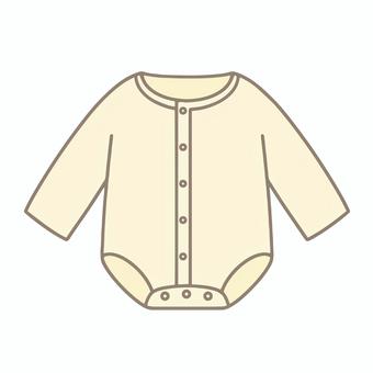 ベビー服 長袖 前開き ロンパース 服,衣類,赤ちゃん,ベビー,ロンパース,ボディスーツ,長袖,黄色,スナップボタン,ベクターのイラスト素材