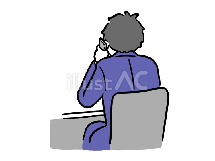 会社員　電話対応 会社員,電話,ビジネスのイラスト素材