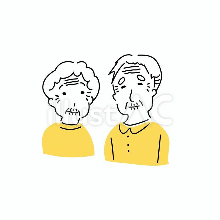 80代　９０代　お爺さん　お婆さん リラックス,お年寄り,老人のイラスト素材