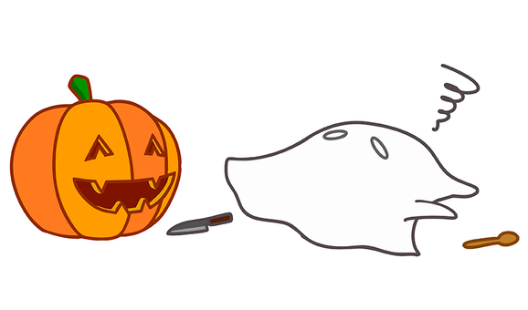 カボチャのランタンを作るおばけ 3 ハロウィン,おばけ,オバケ,かわいい,秋,シンプル,可愛い,10月,イベント,子供向けのイラスト素材