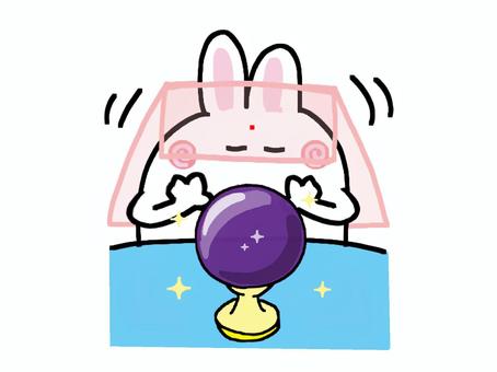 Rabbit doing crystal fortune-telling, JPG and PNG Rabbit doing crystal fortune-telling, rabbit, crystal, fortune telling, JPG and PNG
