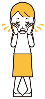  ロングヘア女性(黄)-573-全身