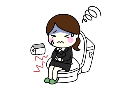 Illustration, bellyache, diarréia, doloroso, 