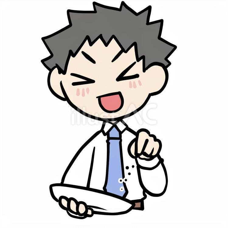 笑顔で塩を振る男性 塩,振る,笑顔のイラスト素材
