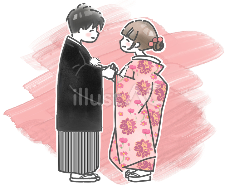 新郎新婦さん(和装) 結婚,結婚式,新郎のイラスト素材