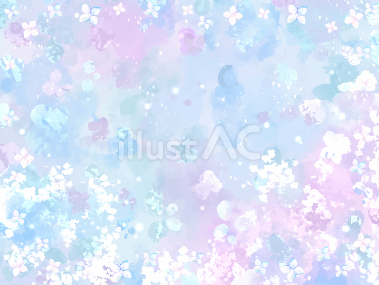 水彩手描きのアジサイのぼかし背景 アジサイ,手書き,手描きのイラスト素材