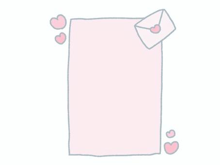 ラブレター　フレーム ラブレター,ハート,手紙,フレーム,手書き,かわいい,シンプル,便箋のイラスト素材