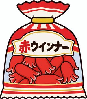 ウインナー_赤 ウインナー,食品,食べ物,赤ウインナー,タコさん,ソーセージ,かわいい,保存食,加工食品,タコさんウインナーのイラスト素材
