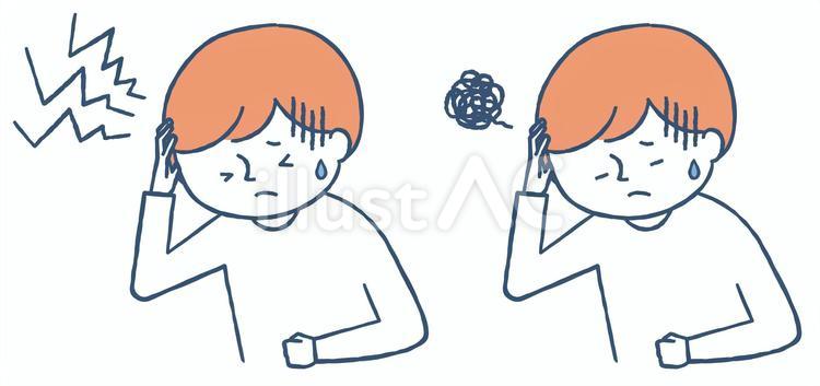 身体の不調　頭が痛い　男性 人物,男性,頭痛のイラスト素材