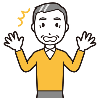  ニット中年男性(黄)-166-バスト