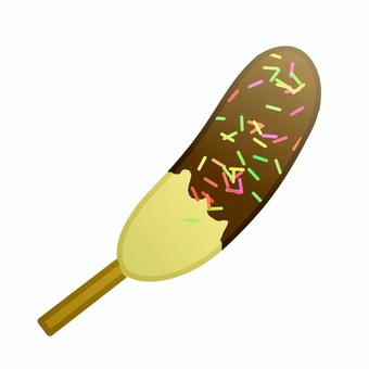 チョコバナナ チョコバナナ,バナナ,食べ物,シンプル,ゆるい,アイコンのイラスト素材