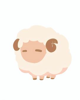 ひつじ ひつじ 羊,ひつじ,角のイラスト素材