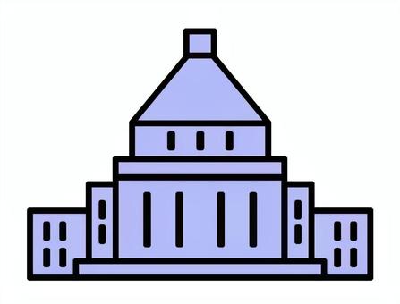 国会議事堂アイコン 国会,議事堂,日本,建物,答弁,税金,立法,衆議院,参議院,議会のイラスト素材