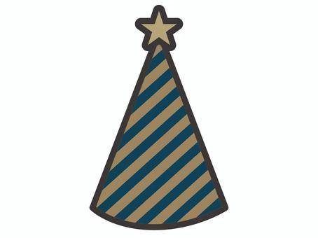 パーティーハット（ストライプ柄）01 パーティーハット,三角帽,イベント,パーティー,星,ストライプ,帽子,お祝い,アイコン,マークのイラスト素材