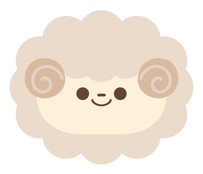 ひつじアイコン ひつじ,アイコン,かわいい,十二支,干支,顔,動物,イラストのイラスト素材