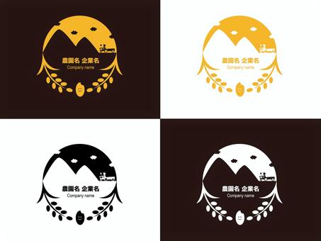ちょっと使えそうな農園ロゴ 米農家,ロゴ,企業,農園,米,レトロ,米農家ロゴ,農園ロゴ,稲穂,稲のイラスト素材