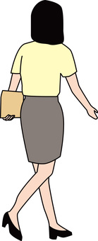 歩行者女性 歩行者女性 歩行者,歩く,後ろ姿,会社員,事務員,スレンダー,若い,女性のイラスト素材
