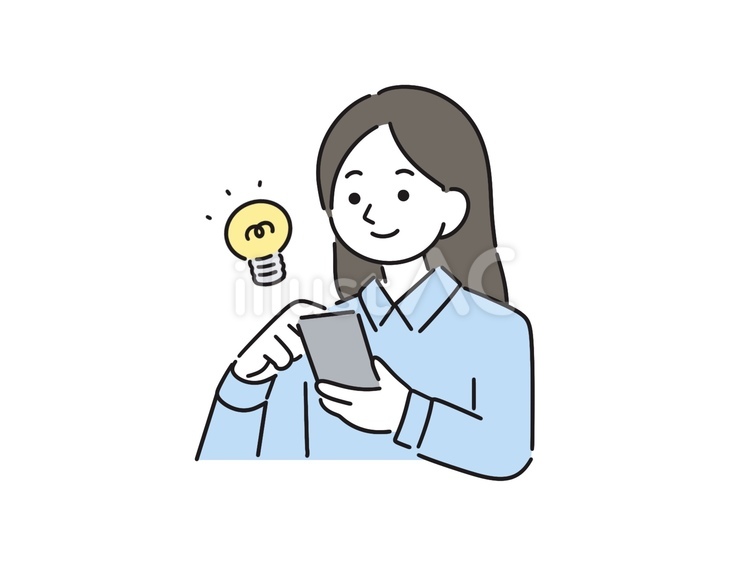 スマホの使い方がわかった女性 スマホ,スマートフォン,女性のイラスト素材